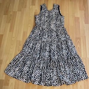 J crew midi ruffle dress